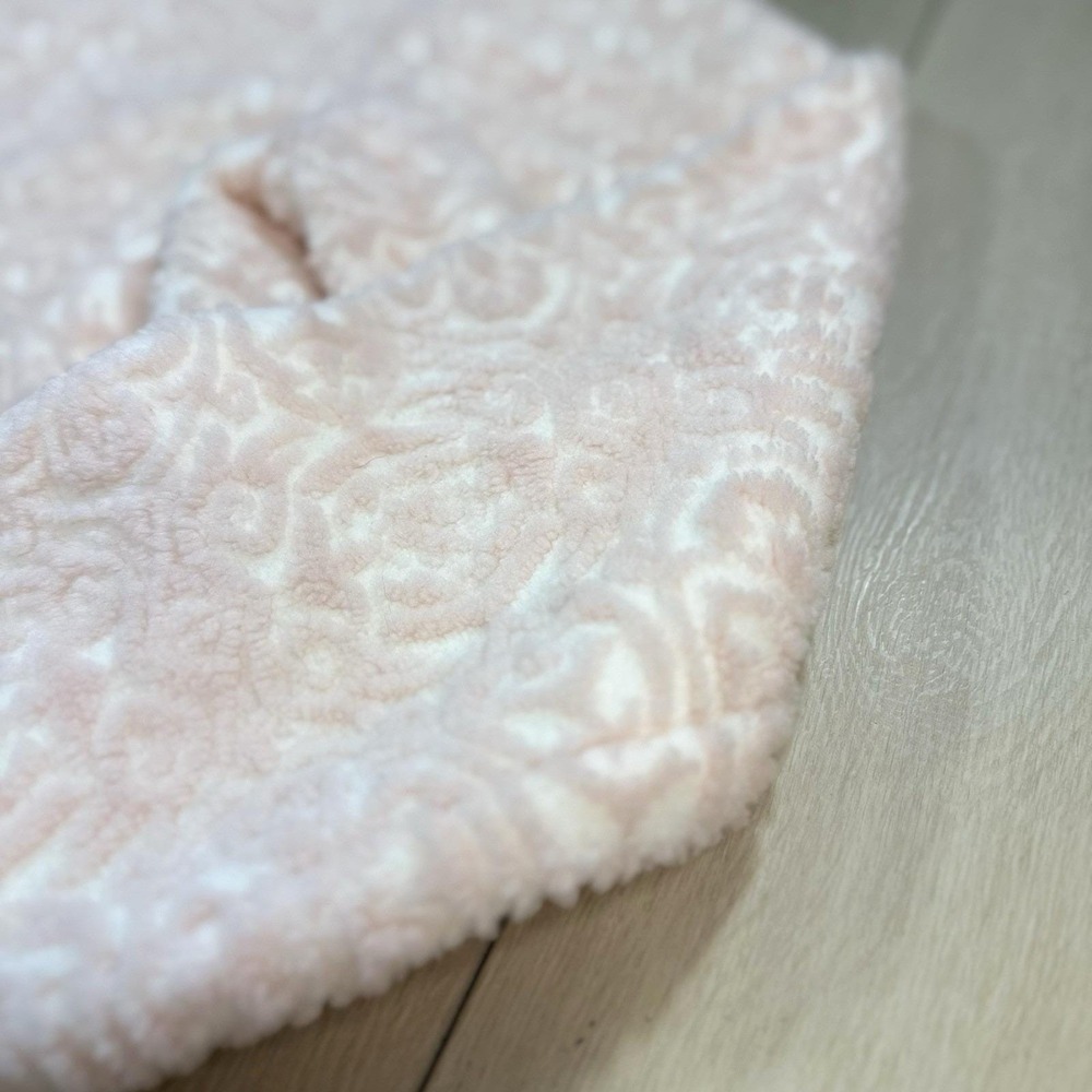 Vintage Coldwater Creek‎ Pink Fleece Button Jacket L Floral Print USA Made - Picture 2 of 7